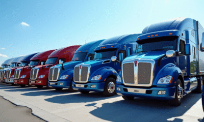 Ligne de camions utilitaires d'occasion dans un concessionnaire