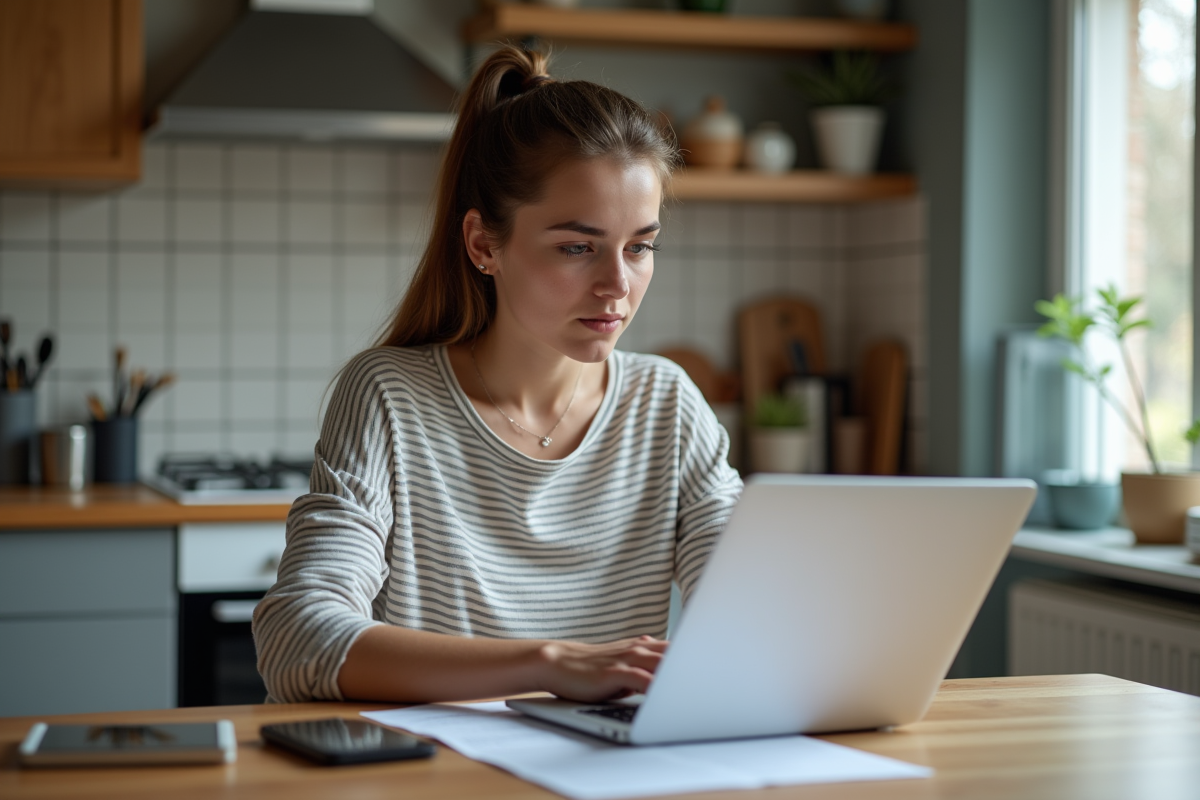 Jeune femme remplissant formulaire d